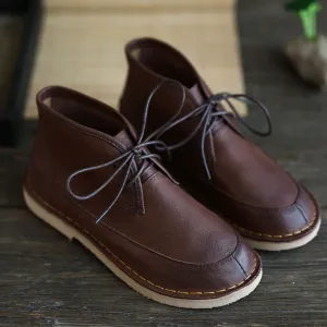 Autumn Winter Leather Retro Short Boots | Gift Shoes