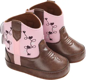 Baby Booties Leather Western Boots Cowboy Bootie Soft Sole Non Slip Shoes For Baby Infant Toddler First Walking Shoes