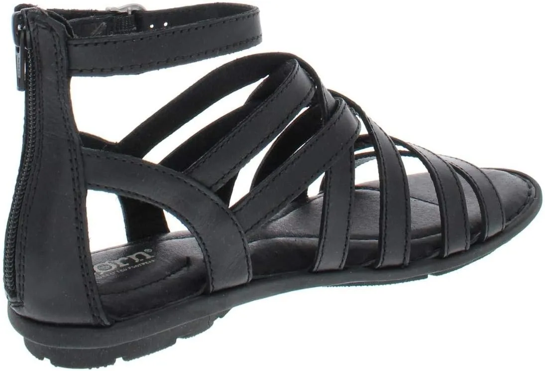 BORN Womens Giverny Leather Strappy Flat Sandals