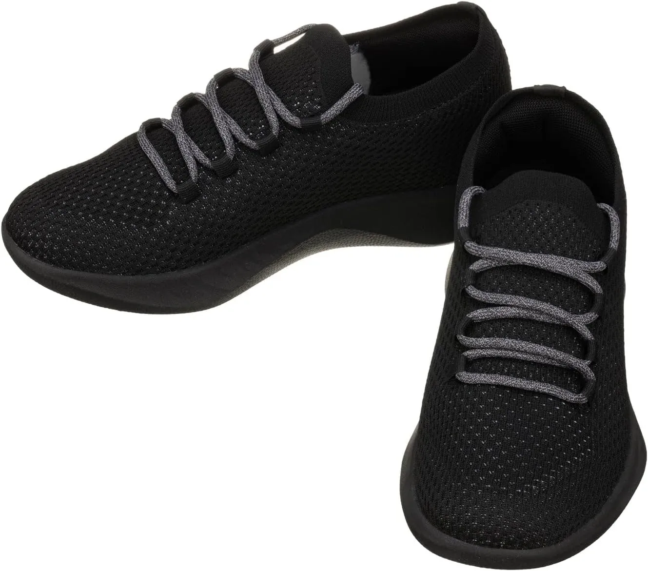 CALTO Men's Invisible Height Increasing Elevator Shoes - Black Ultra Lightweight Sporty Sneakers - 2.4 Inches Taller - Q081 - Size 9 D(M) US