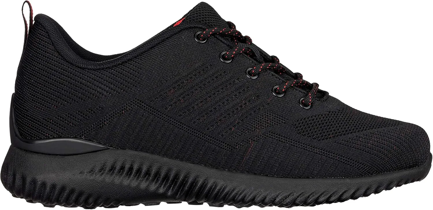 CALTO Men's Invisible Height Increasing Elevator Shoes - Black/Red Ultra Lightweight Sporty Sneakers - 2.6 Inches Taller - Q211 - Size 13 D(M) US