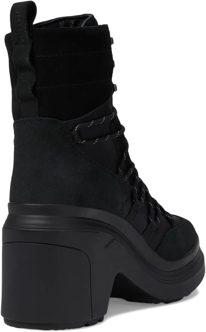 Discoverer Mid Lace-Up Leather Heel Boot Hunter, black