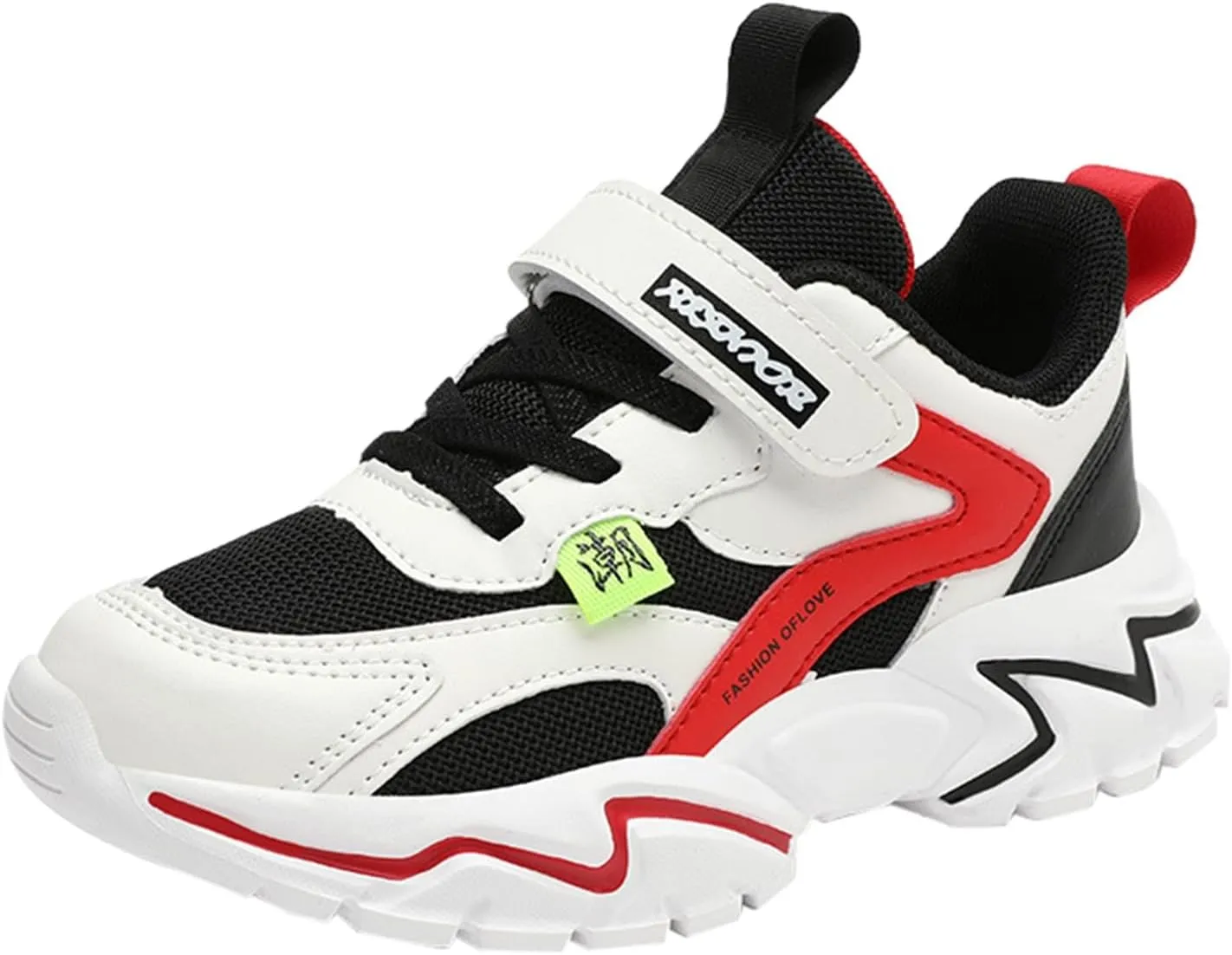 Girls Lightweight Sneakers Boys Spring Summer Autumn and Winter Mesh Breathable Adjustable Soft Anti-Slip Sole PU Shoes