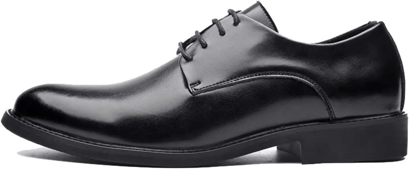 HASMI Spring and Autumn Casual Business Leather Shoes England Breathable Dress Shoes Men's Pointed Toe Leather Wedding Shoes
