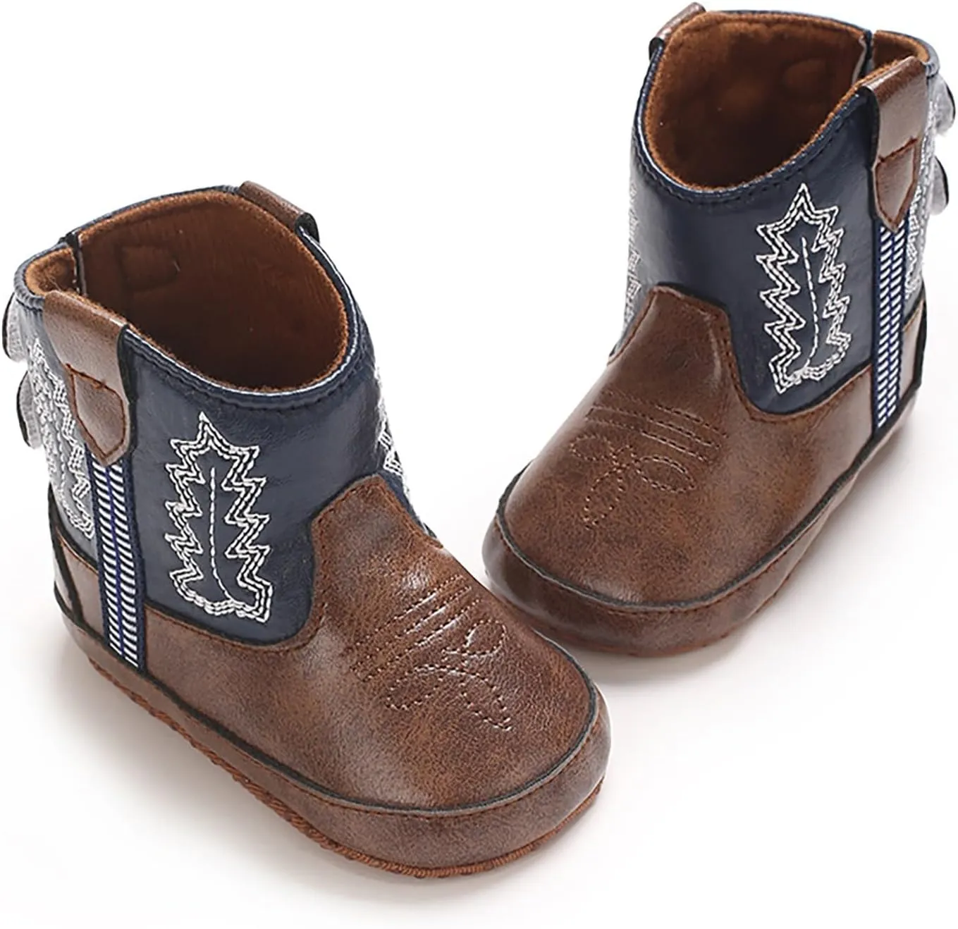 Leather Cowboy Booties Soft Sole Non Slip Shoes for Baby Infant Western Baby Girl Shoes Country Boots for Baby Boy