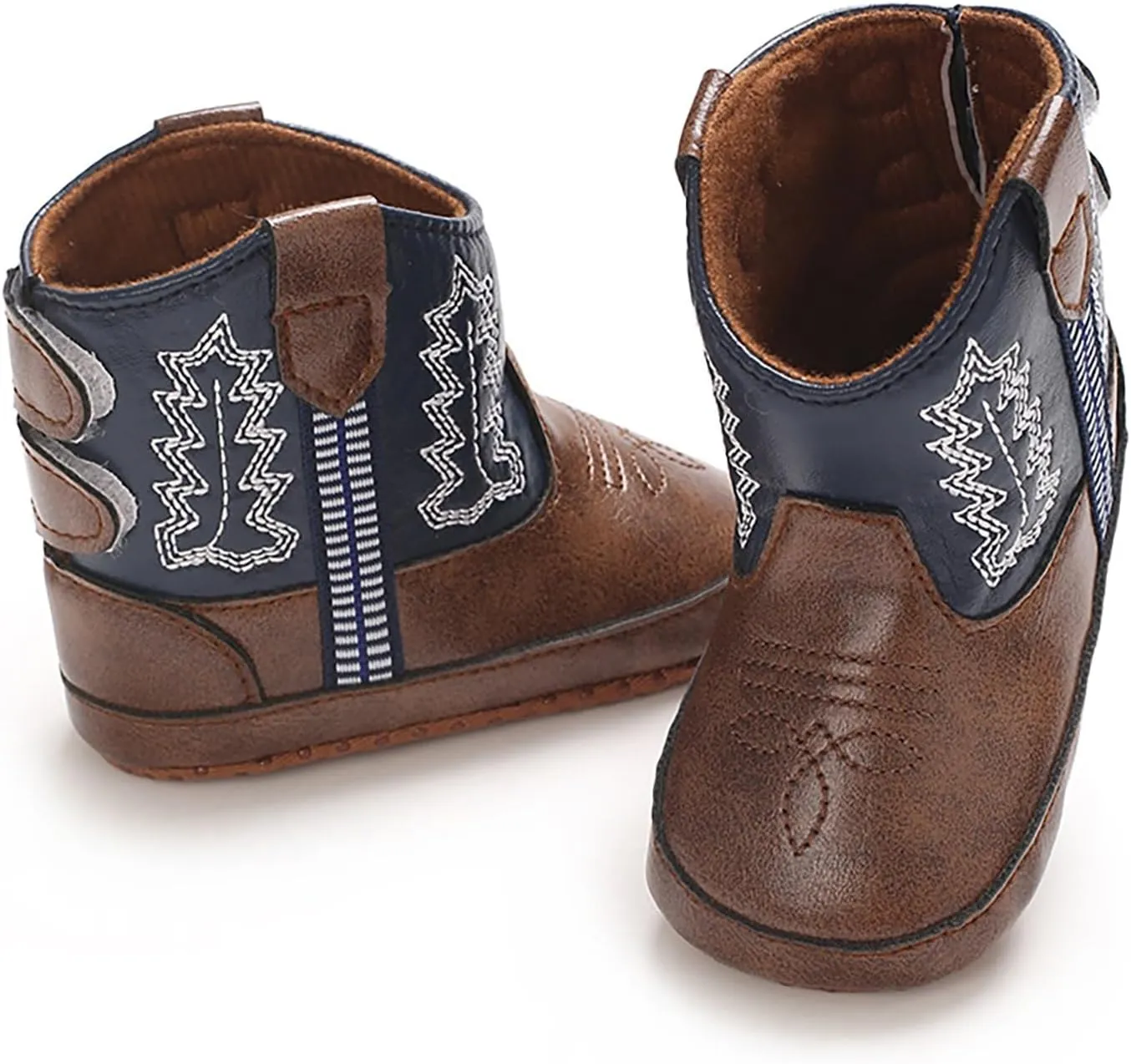Leather Cowboy Booties Soft Sole Non Slip Shoes for Baby Infant Western Baby Girl Shoes Country Boots for Baby Boy