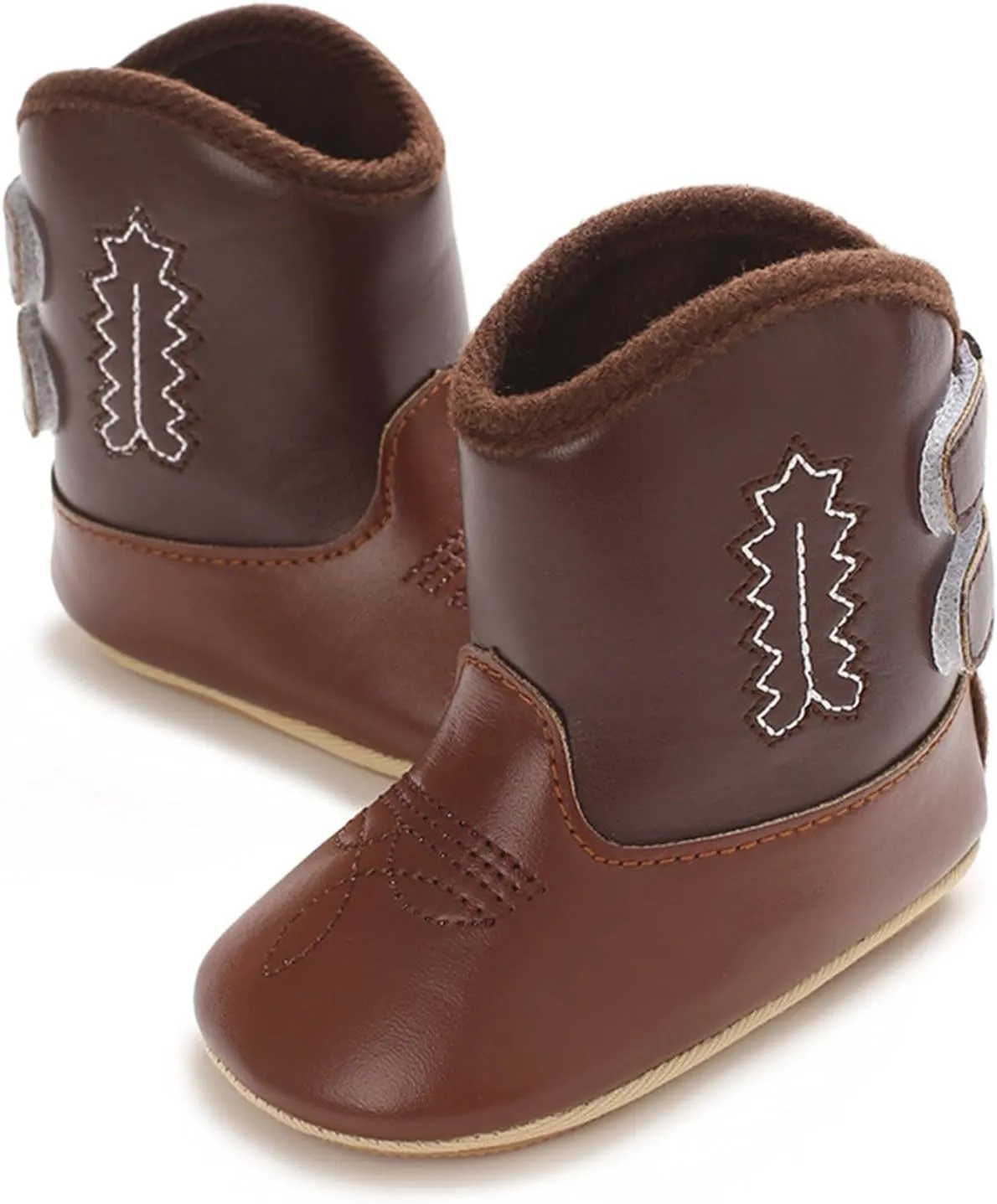 Leather Cowboy Booties Soft Sole Non Slip Shoes for Baby Infant Western Baby Girl Shoes Country Boots for Baby Boy