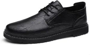 Men's Casual Premium Genuine Leather Lace-up Slip-On Oxford Shoes,Hand-Sewn Lightweight Dress Comfort Leather Shoes