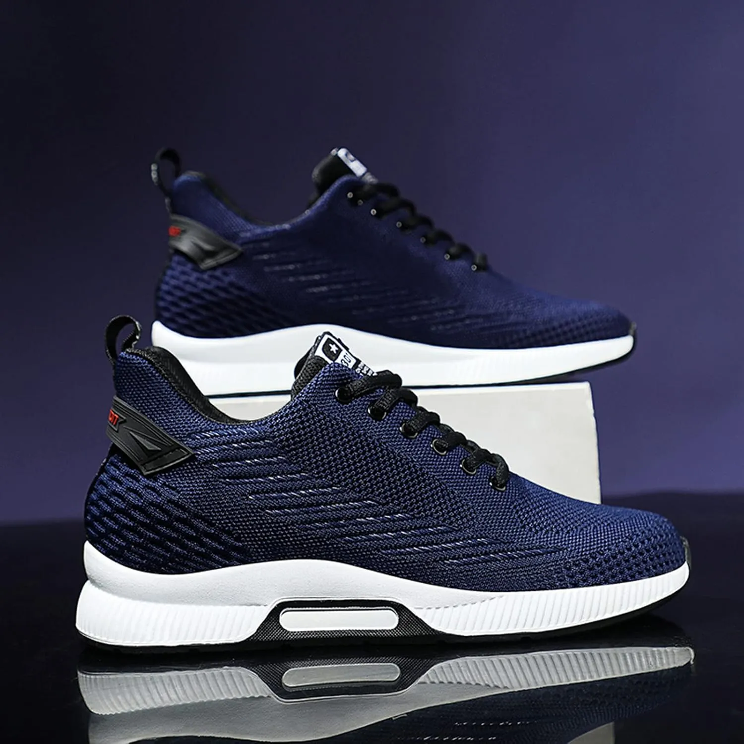 Men's Elevator Shoes Invisible Height Increase Sporty Sneakers Casual Lace Up Shoes Make You Taller Hight - 6cm / 2.36 Inches - Hidden Heel