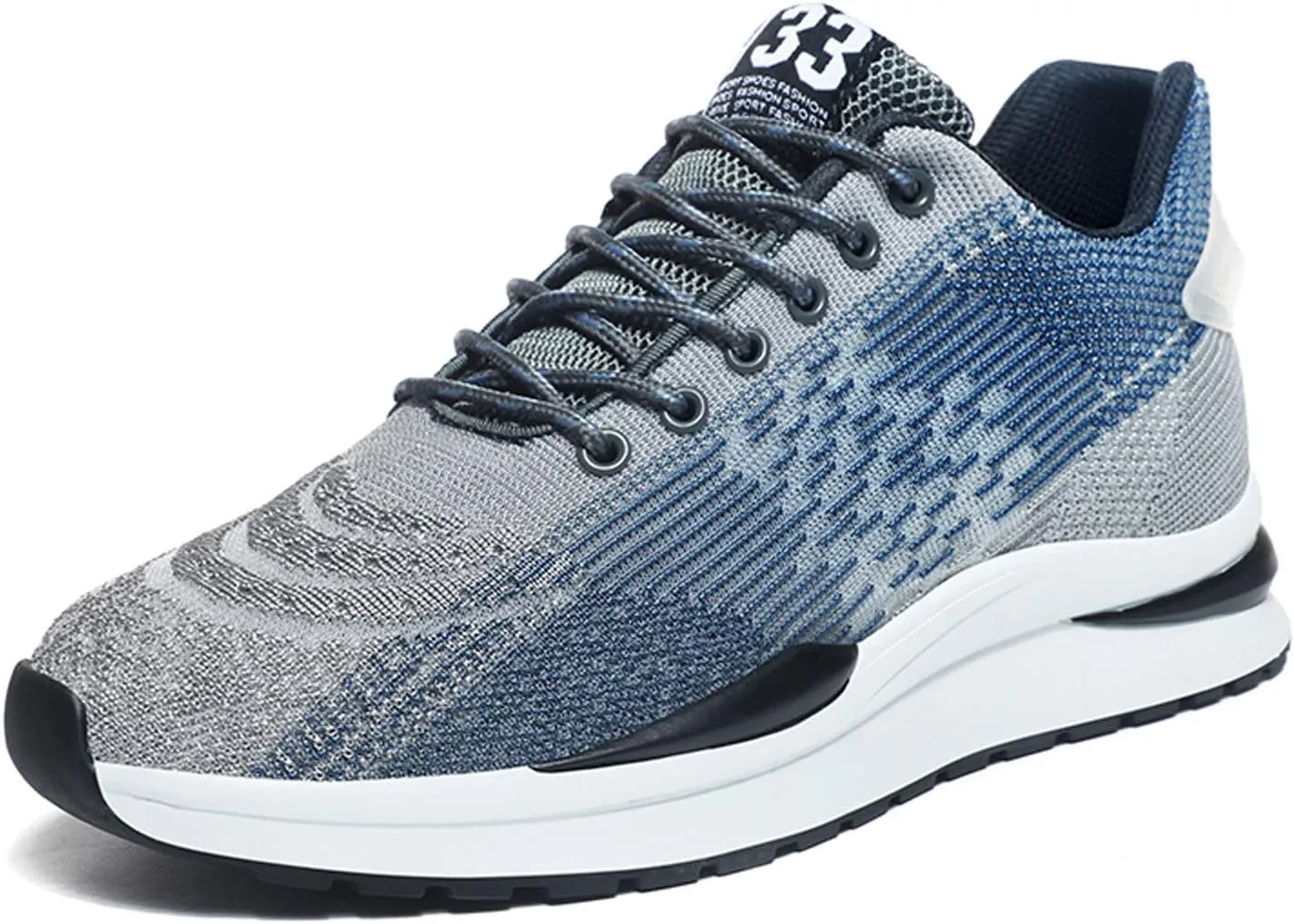 Men's Elevator Shoes Invisible Height Increase Sporty Sneakers Casual Lace Up Shoes Make You Taller Hight - 6cm / 2.36 Inches - Hidden Heel