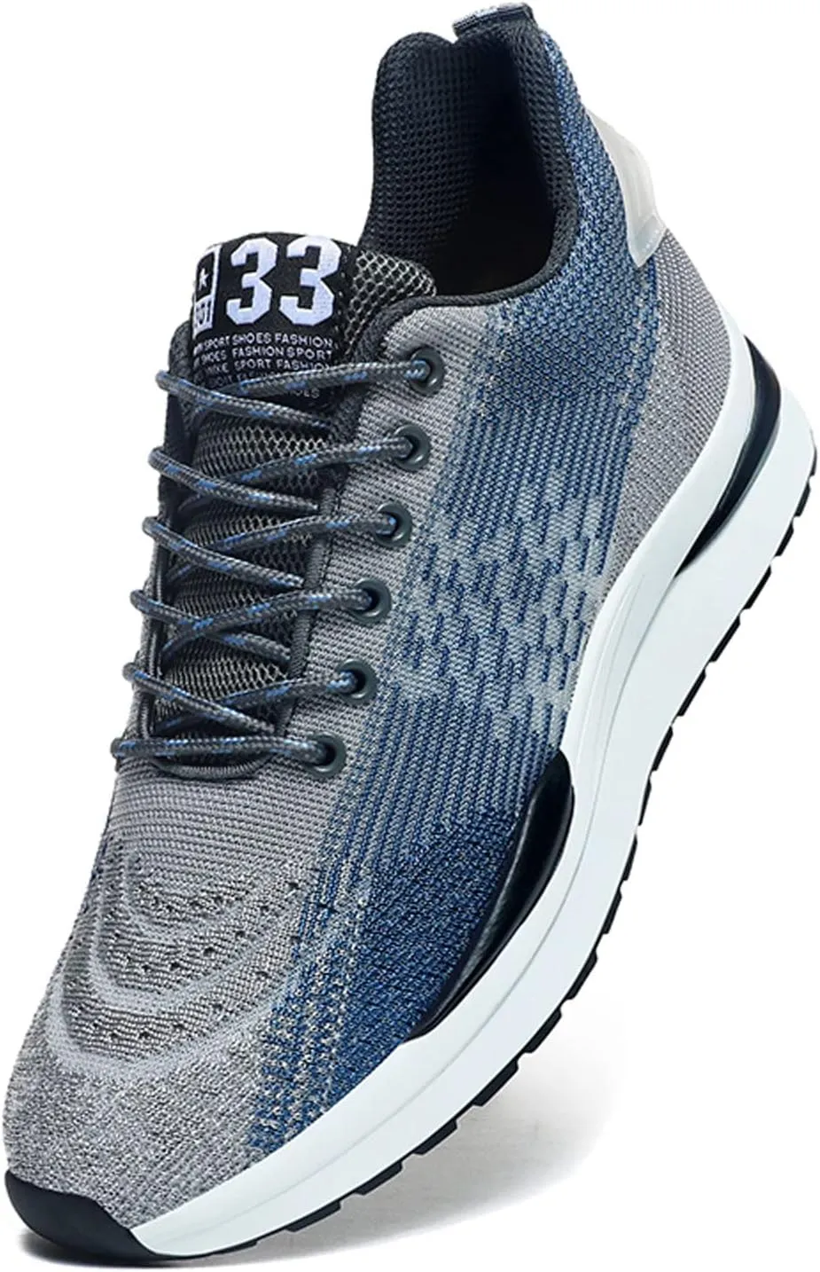 Men's Elevator Shoes Invisible Height Increase Sporty Sneakers Casual Lace Up Shoes Make You Taller Hight - 6cm / 2.36 Inches - Hidden Heel