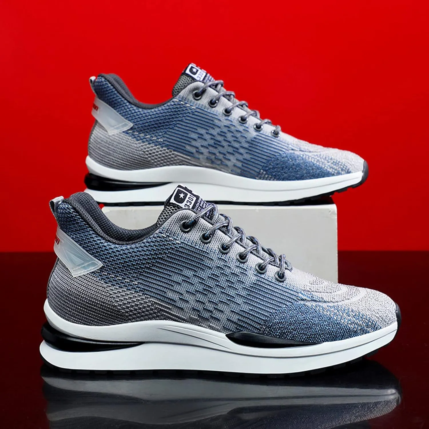 Men's Elevator Shoes Invisible Height Increase Sporty Sneakers Casual Lace Up Shoes Make You Taller Hight - 6cm / 2.36 Inches - Hidden Heel