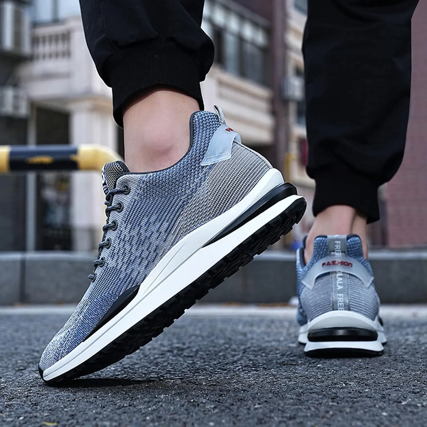 Men's Elevator Shoes Invisible Height Increase Sporty Sneakers Casual Lace Up Shoes Make You Taller Hight - 6cm / 2.36 Inches - Hidden Heel