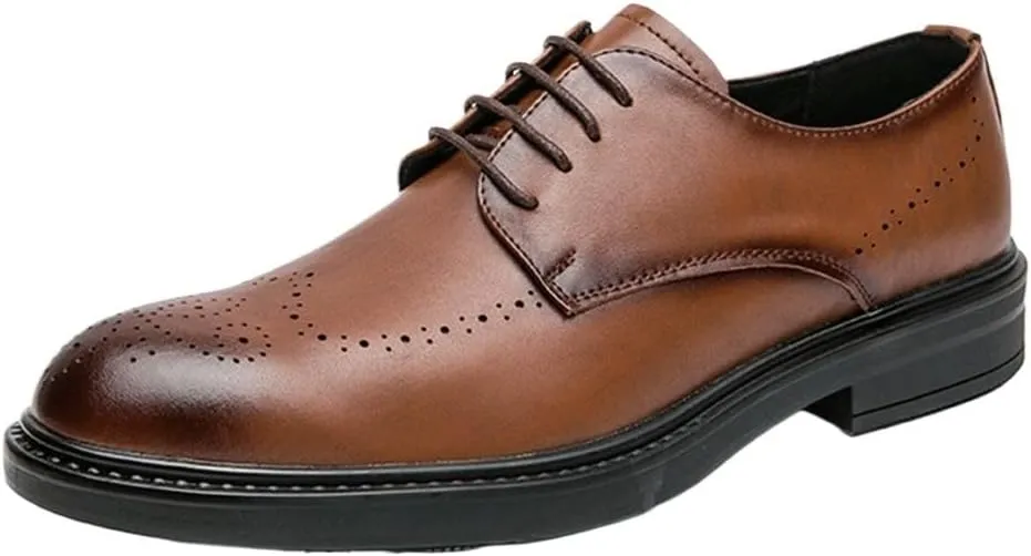 Men's Oxford Dress Shoes  Patent Leather Lace-Up Shoes for Business, Wedding, Party, Retro & Fashionable Leather Oxfords