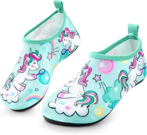 Sunnywoo Water Shoes for Kids Girls Boys，Toddler Kids Swim Water Shoes Quick Dry Non-Slip Water Skin Barefoot Sports Shoes Aqua Socks for Beach Outdoor Sports