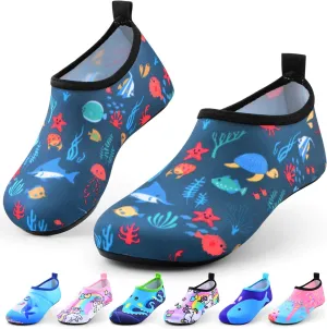 Sunnywoo Water Shoes for Kids Girls Boys，Toddler Kids Swim Water Shoes Quick Dry Non-Slip Water Skin Barefoot Sports Shoes Aqua Socks for Beach Outdoor Sports