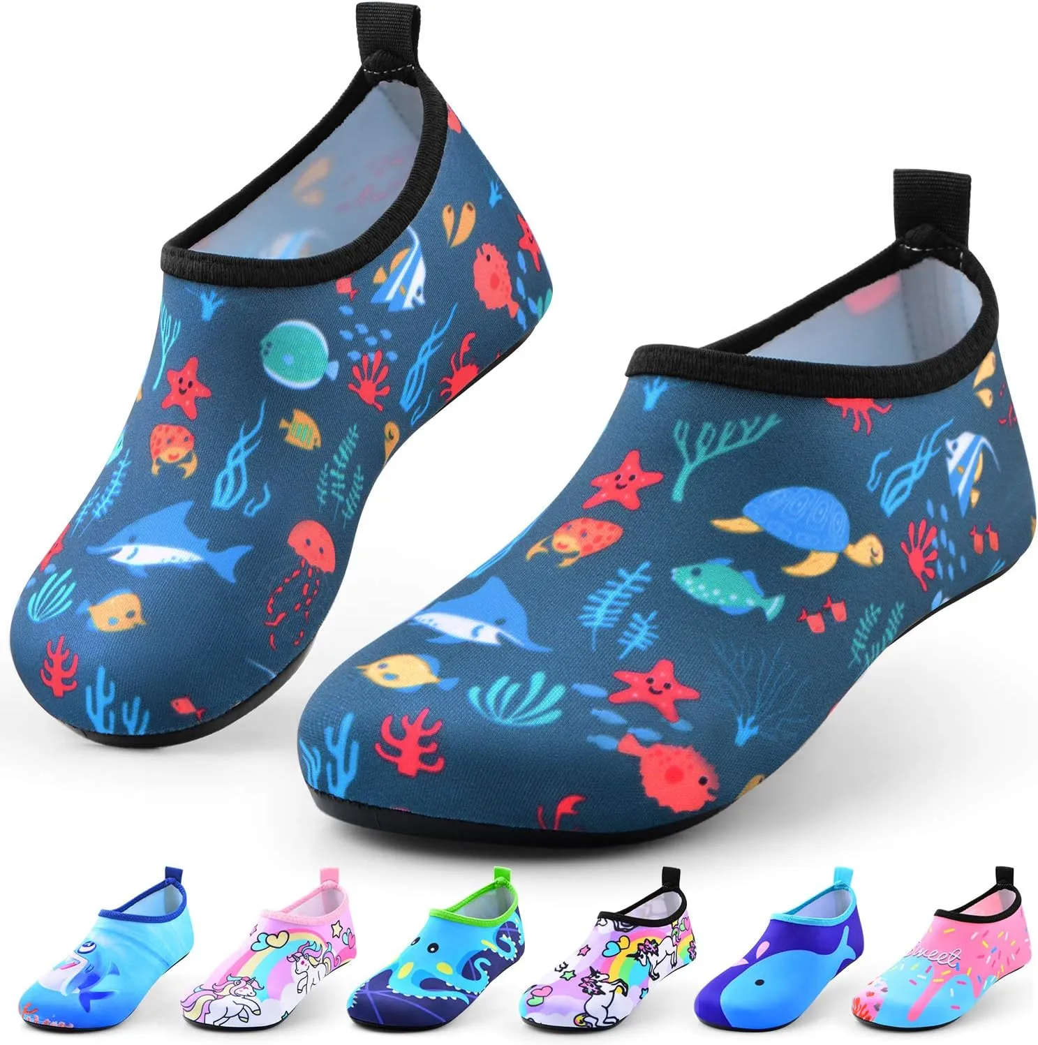 Sunnywoo Water Shoes for Kids Girls Boys，Toddler Kids Swim Water Shoes Quick Dry Non-Slip Water Skin Barefoot Sports Shoes Aqua Socks for Beach Outdoor Sports