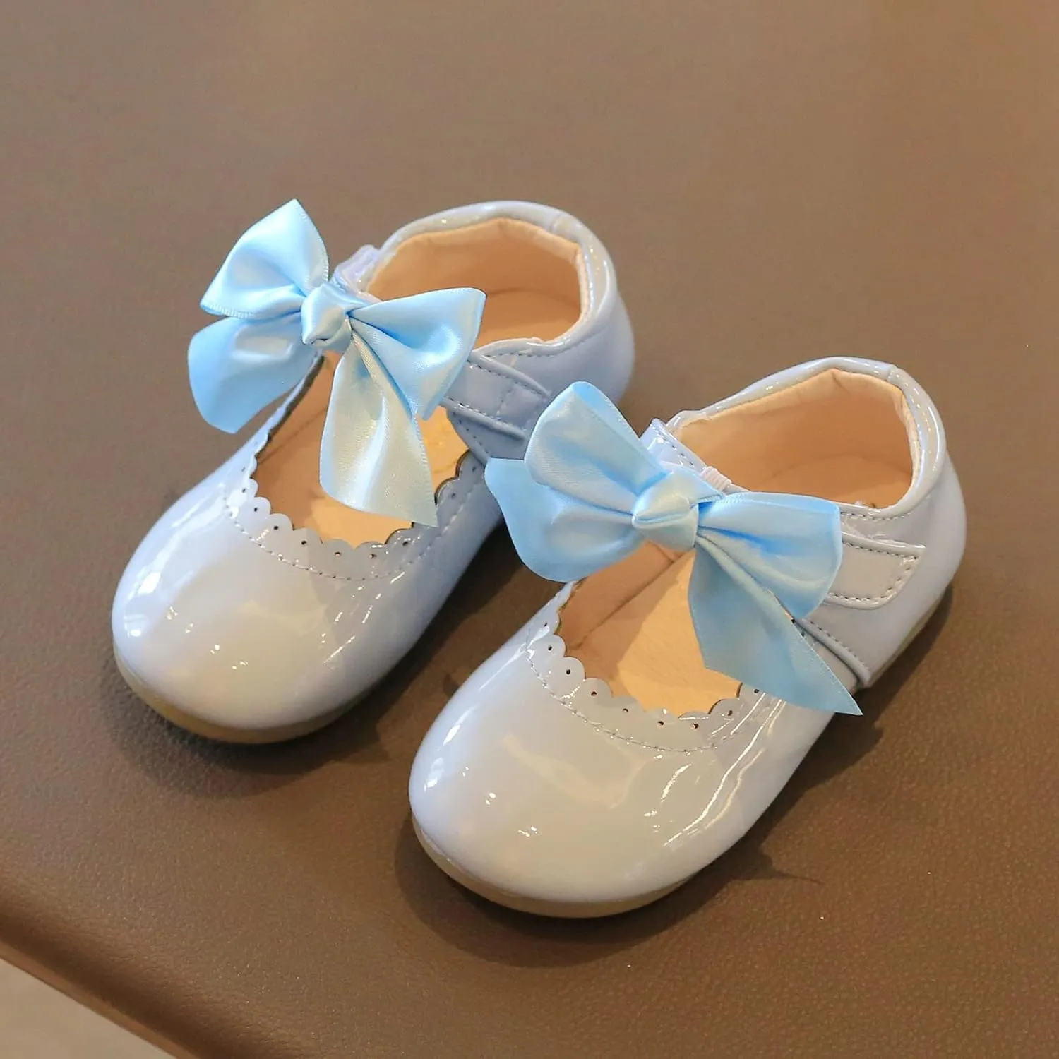Toddler Girls Patent Bow Mary Jane Ballet Flats Flower Girl Dress Shoes Wedding Party School Shoes Baby Church Shoes