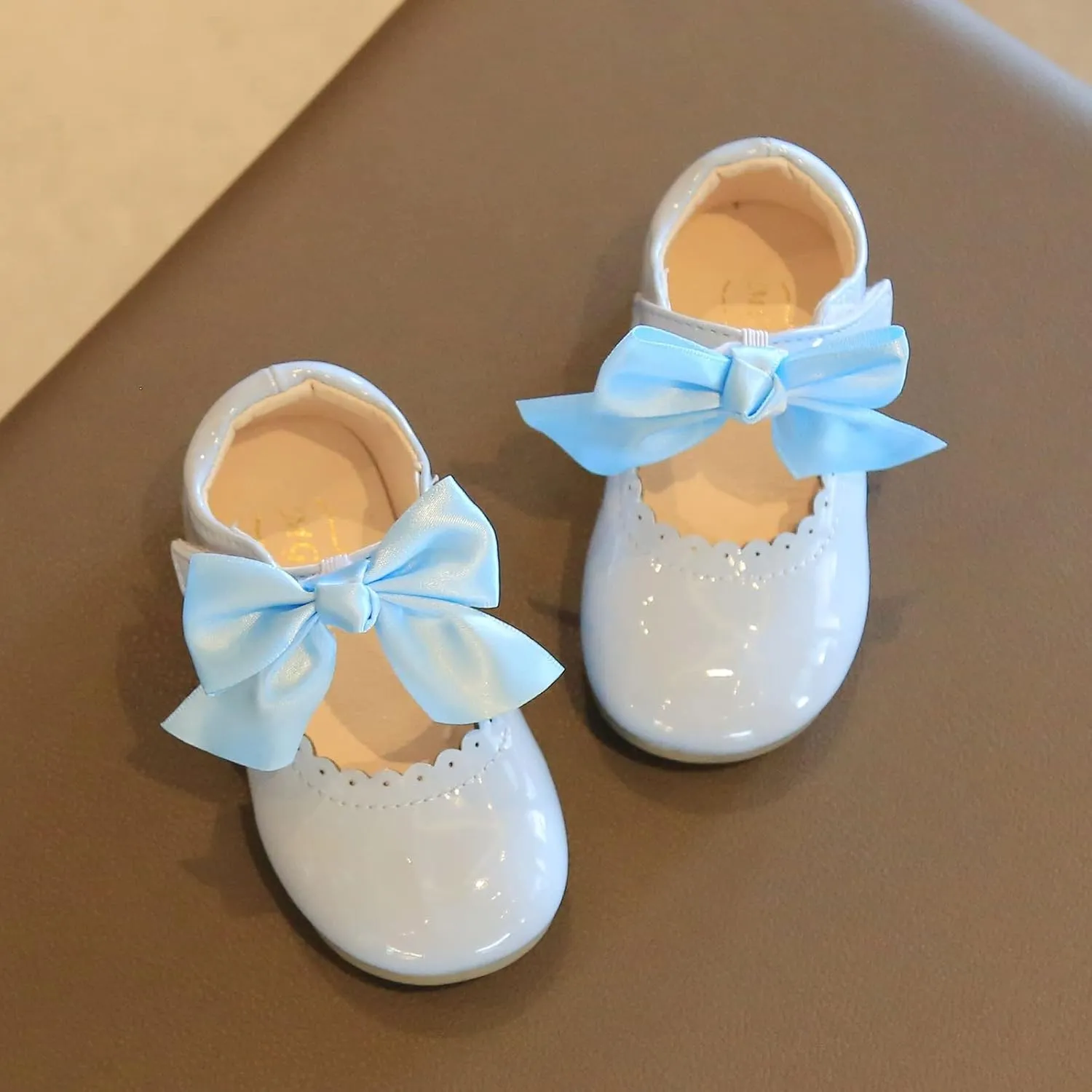 Toddler Girls Patent Bow Mary Jane Ballet Flats Flower Girl Dress Shoes Wedding Party School Shoes Baby Church Shoes