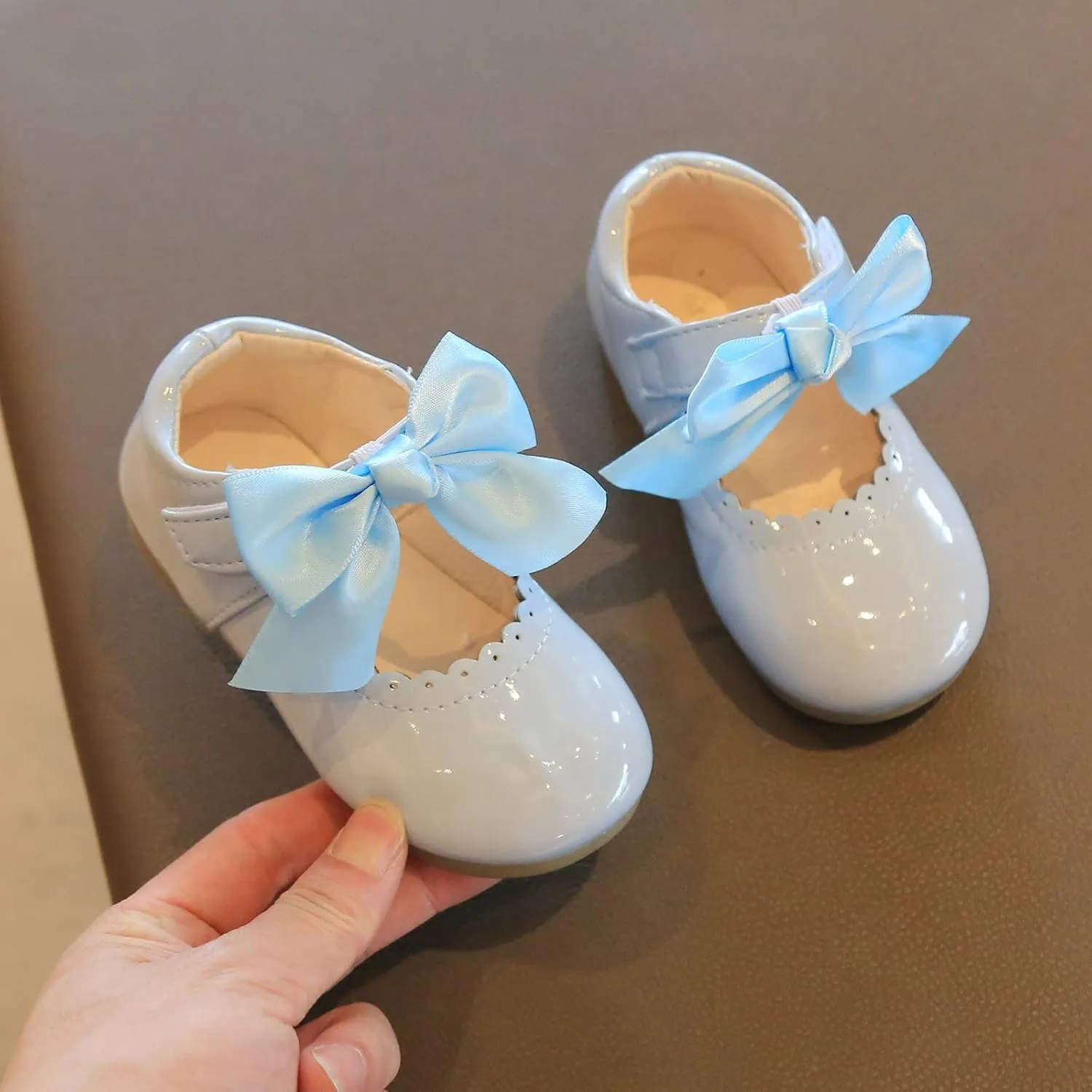 Toddler Girls Patent Bow Mary Jane Ballet Flats Flower Girl Dress Shoes Wedding Party School Shoes Baby Church Shoes