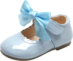 Toddler Girls Patent Bow Mary Jane Ballet Flats Flower Girl Dress Shoes Wedding Party School Shoes Baby Church Shoes