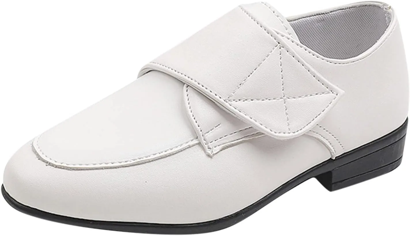 Toddler Girls Sneakers Fashion Children Boys Leather Shoes Pointed Low Heel Solid Color Hook Loop No Heels Sport Shoes
