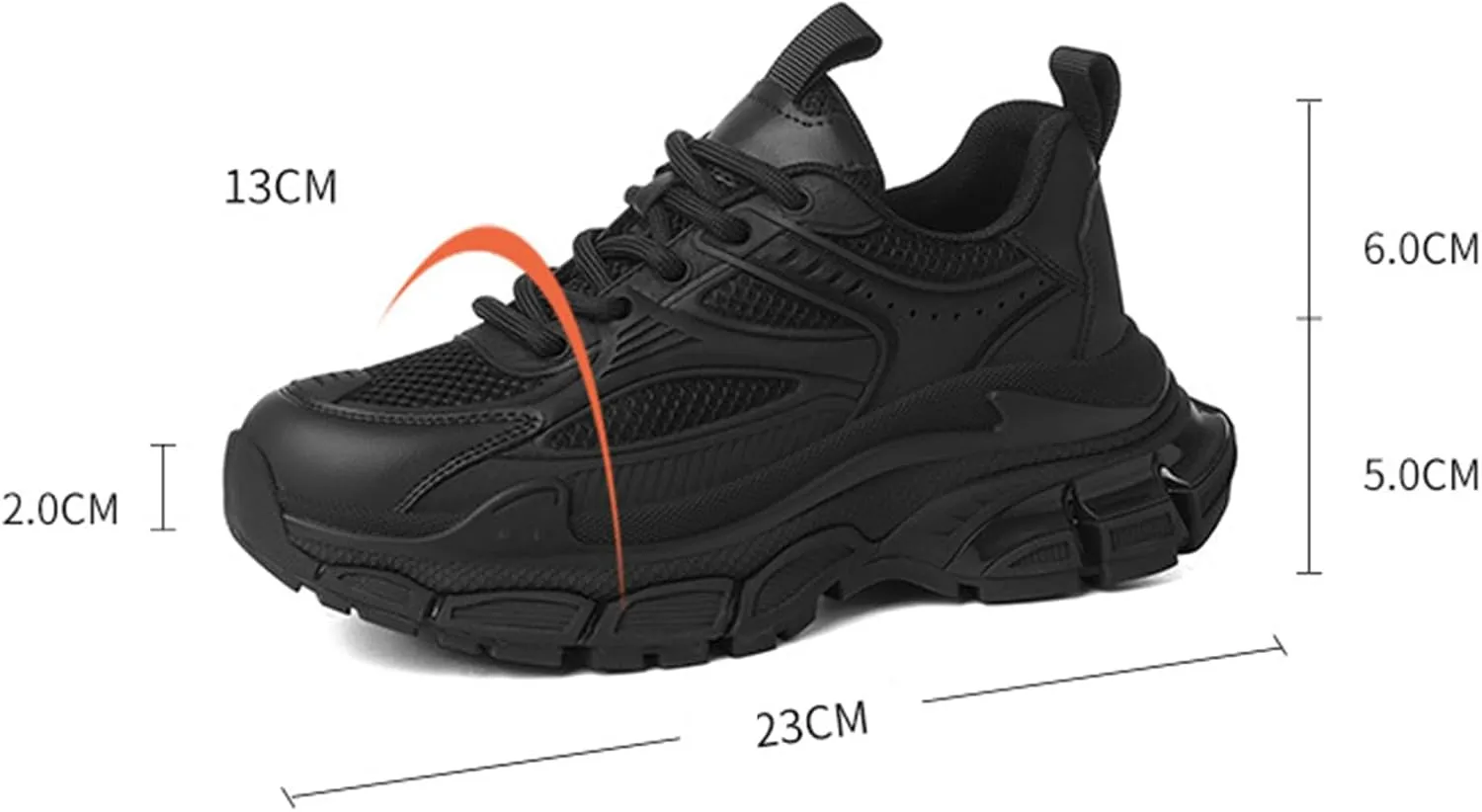 Women's Fashion Sneakers, Casual Trainers with Platform, Breathable Mesh and Stylish Design for Comfortable Sporty Look,Black-39